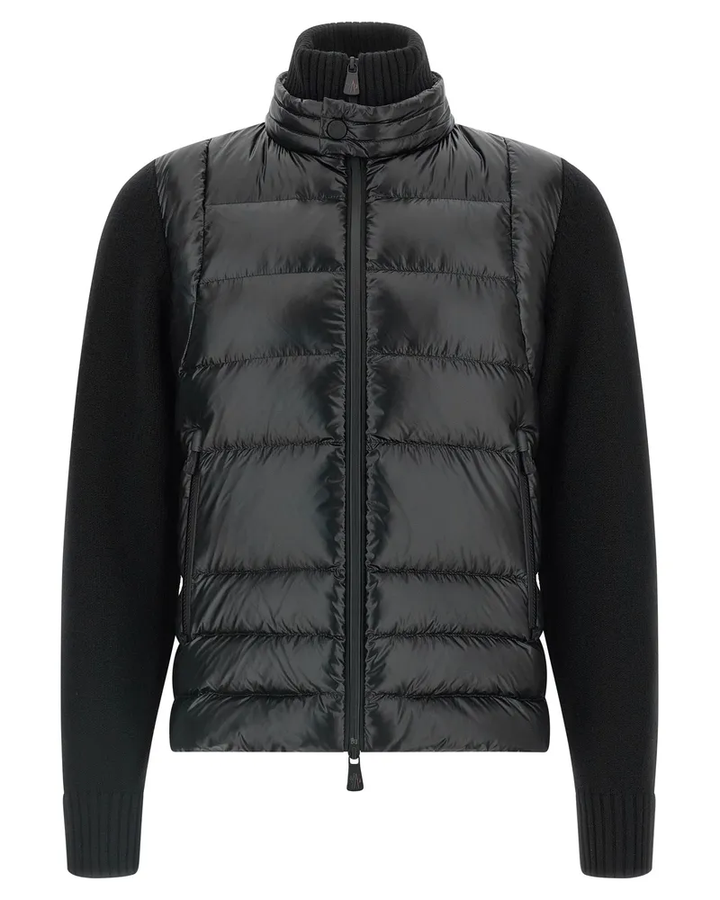 Moncler wattierte Strickjacke Black