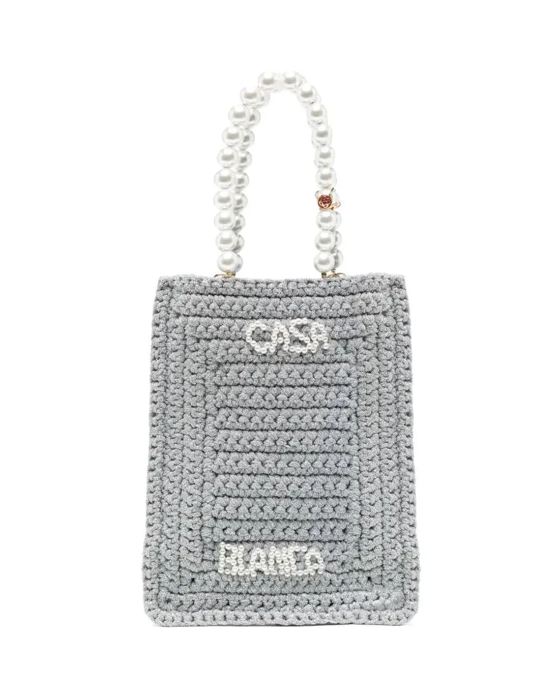 Casablanca Paris Tasche mit Kette und Perlen Silver