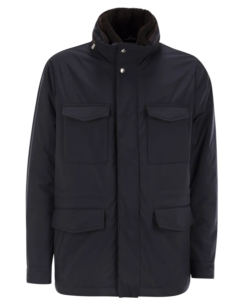 Fedeli Triestregenjacke und Shearling Blue