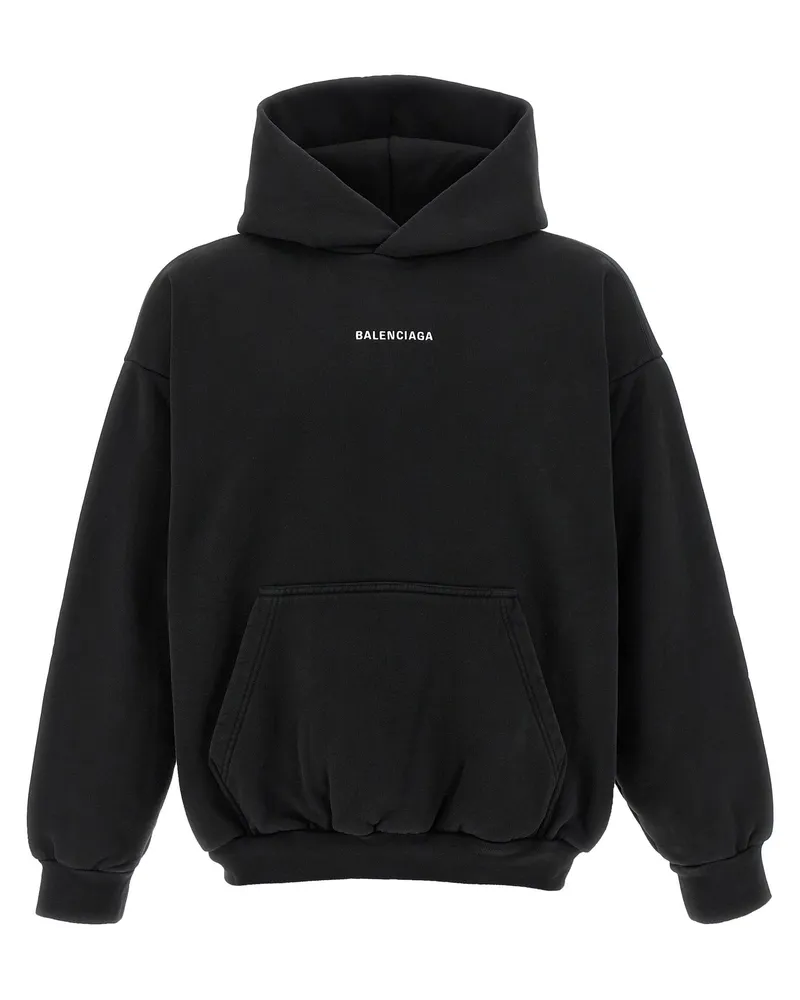 Balenciaga Hoodie mit Logo-Stickerei White