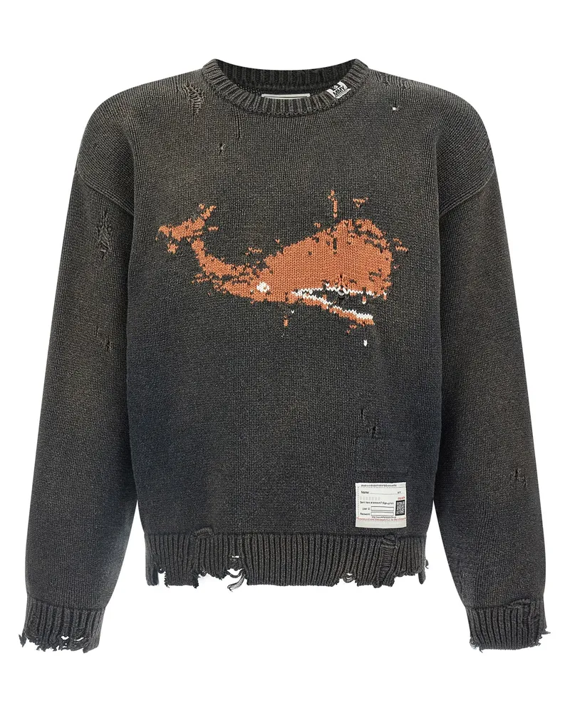 MIHARAYASUHIRO Pullover „Whale Jacquard Knit Black