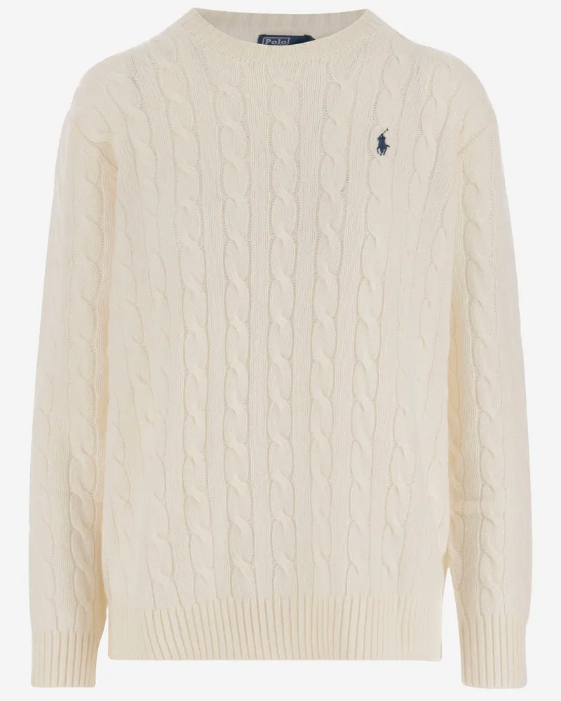Ralph Lauren Wool und Kaschmir -Logo -Pullover Beige