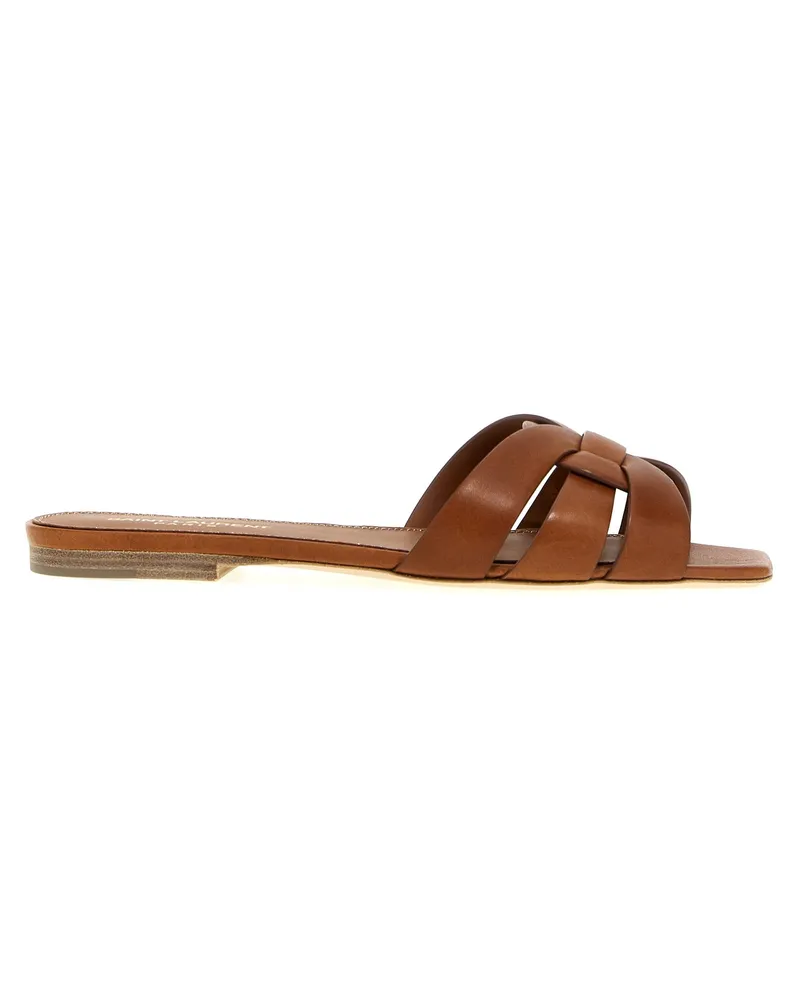 Saint Laurent Tribute Nu Pieds“ Mules Brown