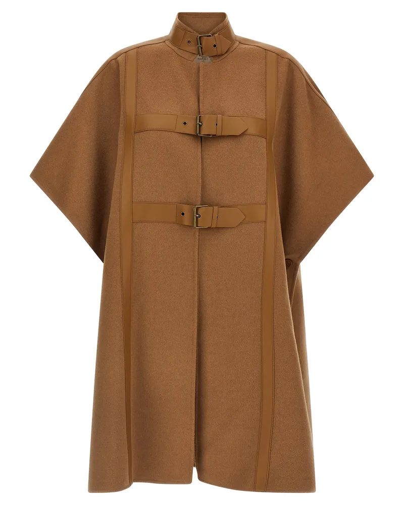 Twin-Set Doppel -Set -Wollumhang Beige
