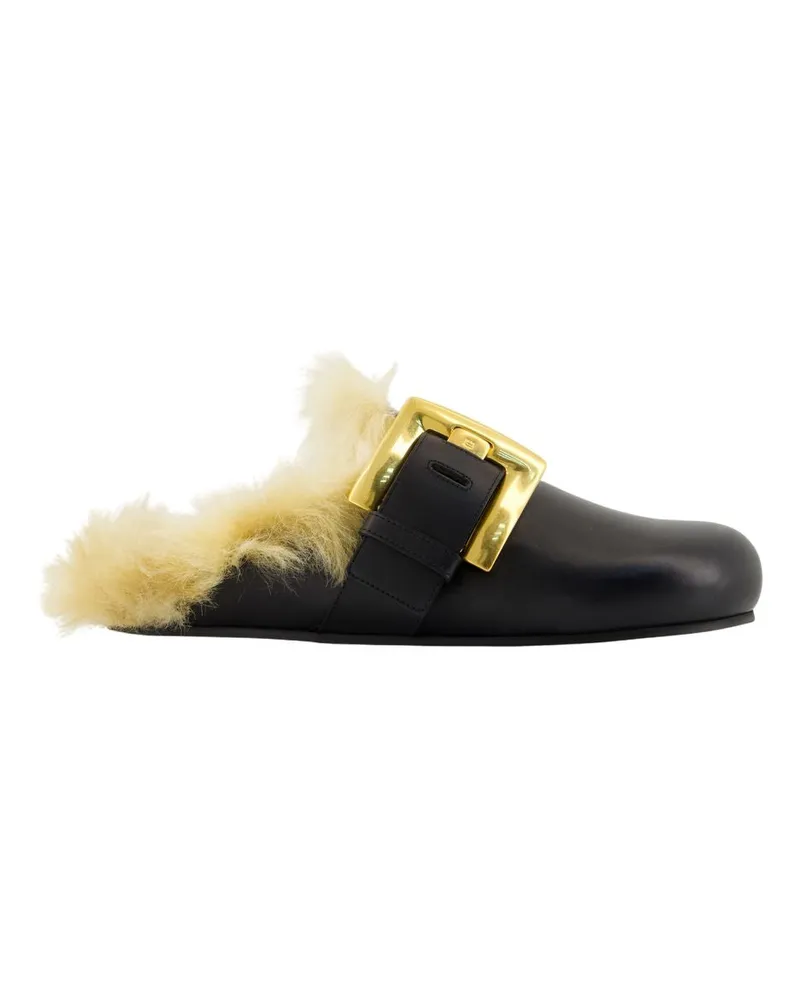 Balmain Anthem Mules  Leder schwarz Black