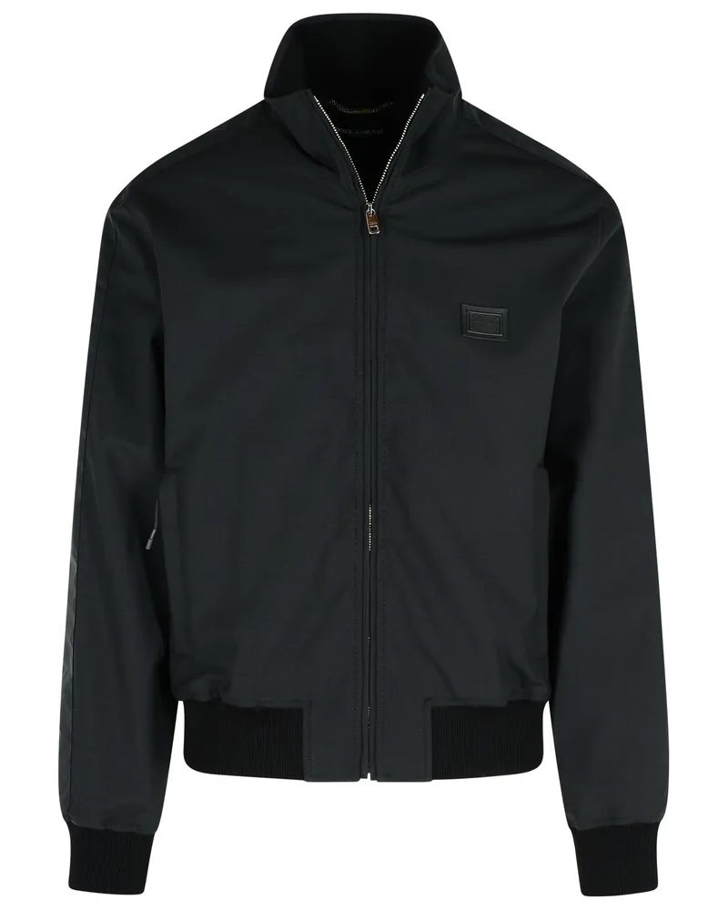 Dolce & Gabbana Black Woll Mischjacke Black