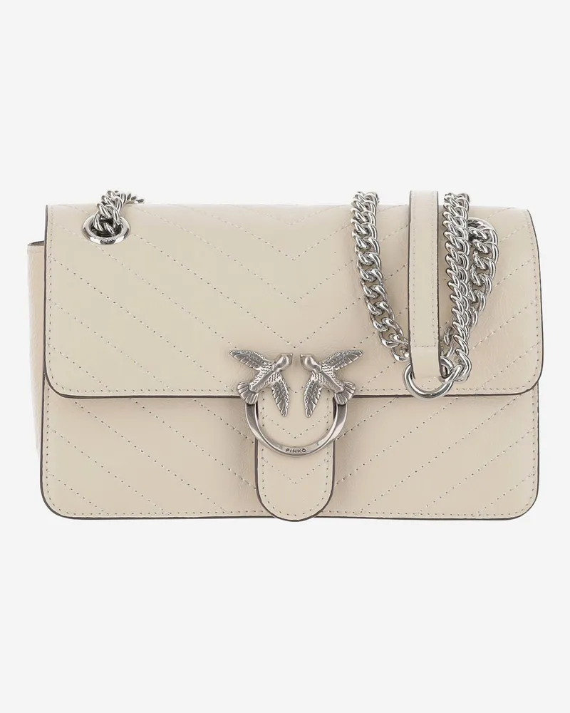 Pinko liebe eine leichte Mini -Tasche White
