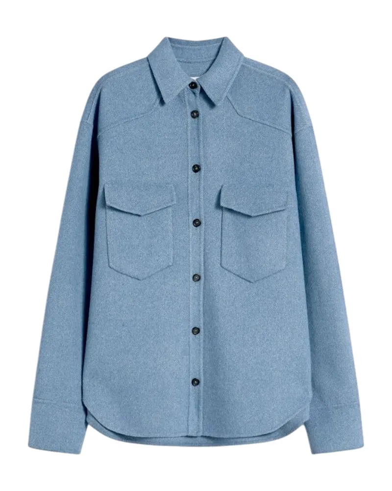 SPORTMAX Übergroßes Hemd aus reiner Wolle Runway Hellblau Azzurro