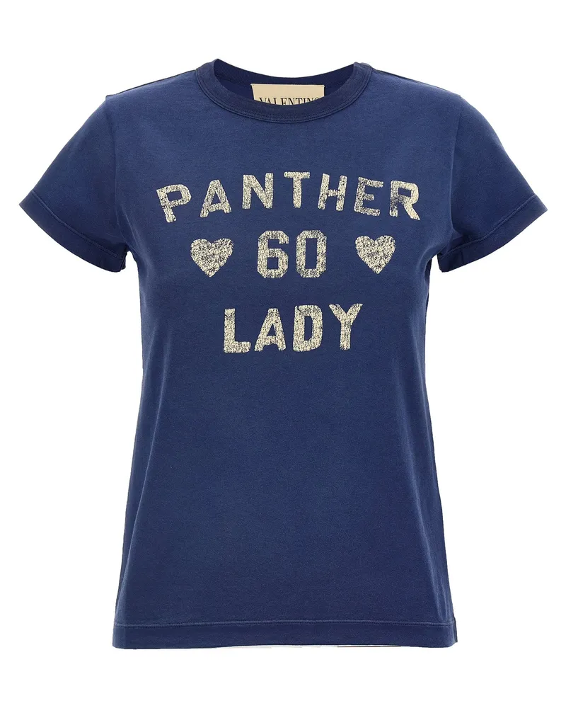 Valentino Garavani Valentino Garavani 'Panther Lady' T -Shirt Blue