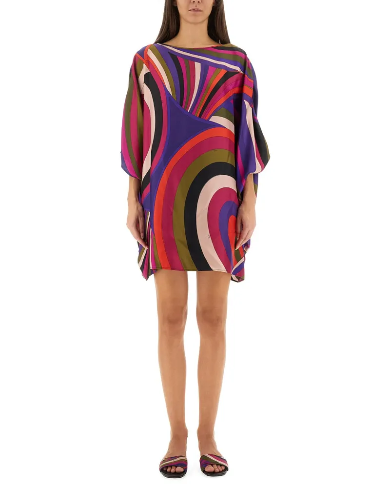 Emilio Pucci Iris Print Midi Kleid Multicolour