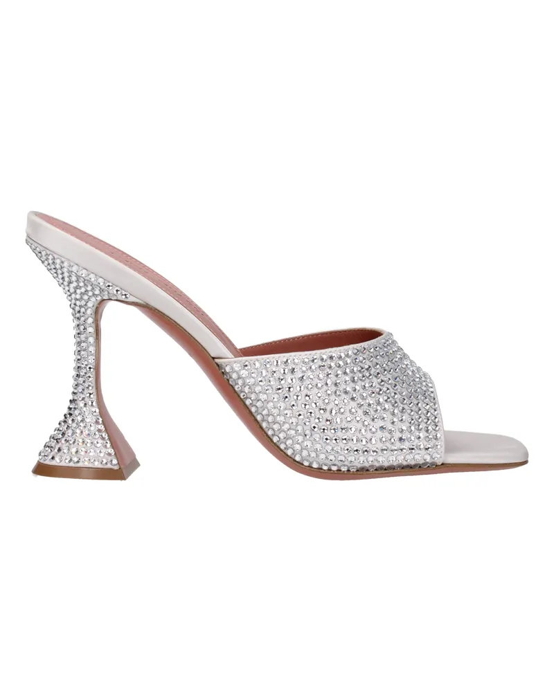 Amina Muaddi Sandalen Lupita Frau Satin Silber -