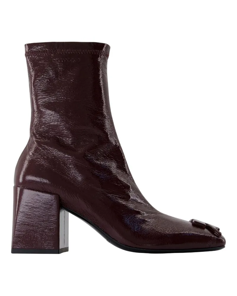 Courrèges Reedition Knöchelstiefel Courreves Leder Burgund Burgundy