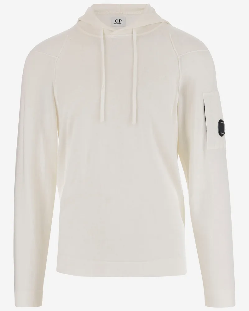C.P. Company Sea Island Cotton Sweatshirt mit Logo White