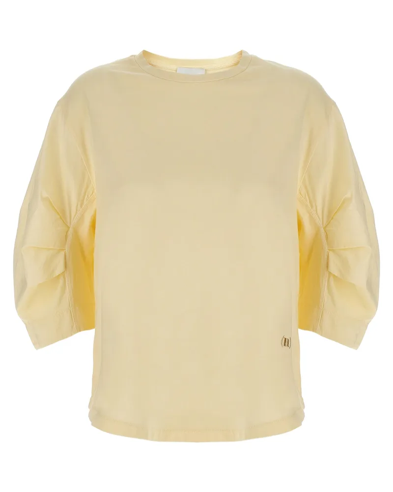 NUDE Nacktes Baumwoll -T -Shirt Beige