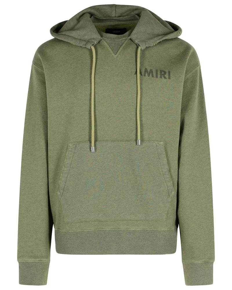 Amiri Schablone' grüner Baumwoll -Sweatshirt Green
