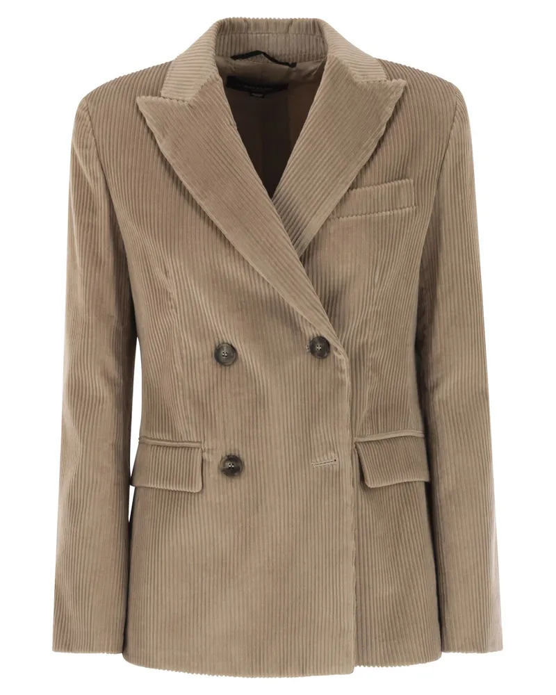 Weekend Max Mara Katanga Blazer aus Baumwollsamt Sand