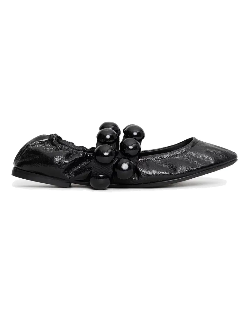 Alaïa Sphere Leder Mary Jane Flats Black