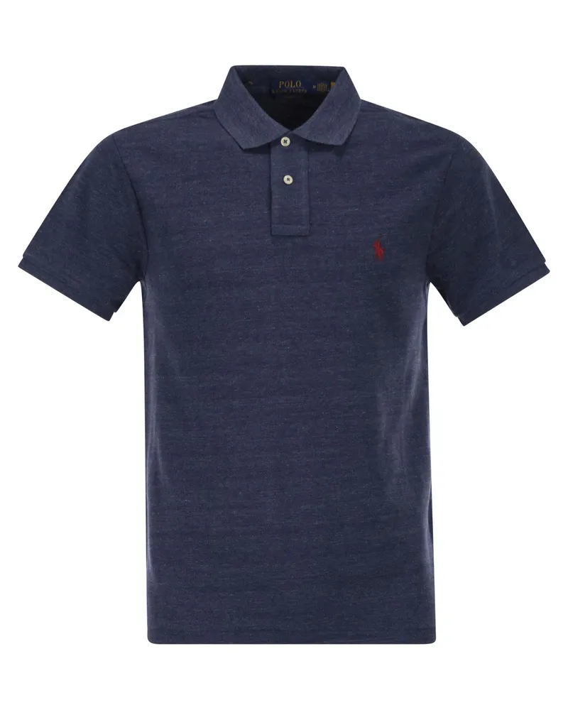 Ralph Lauren Slim Fit Piqué-Poloshirt Avio