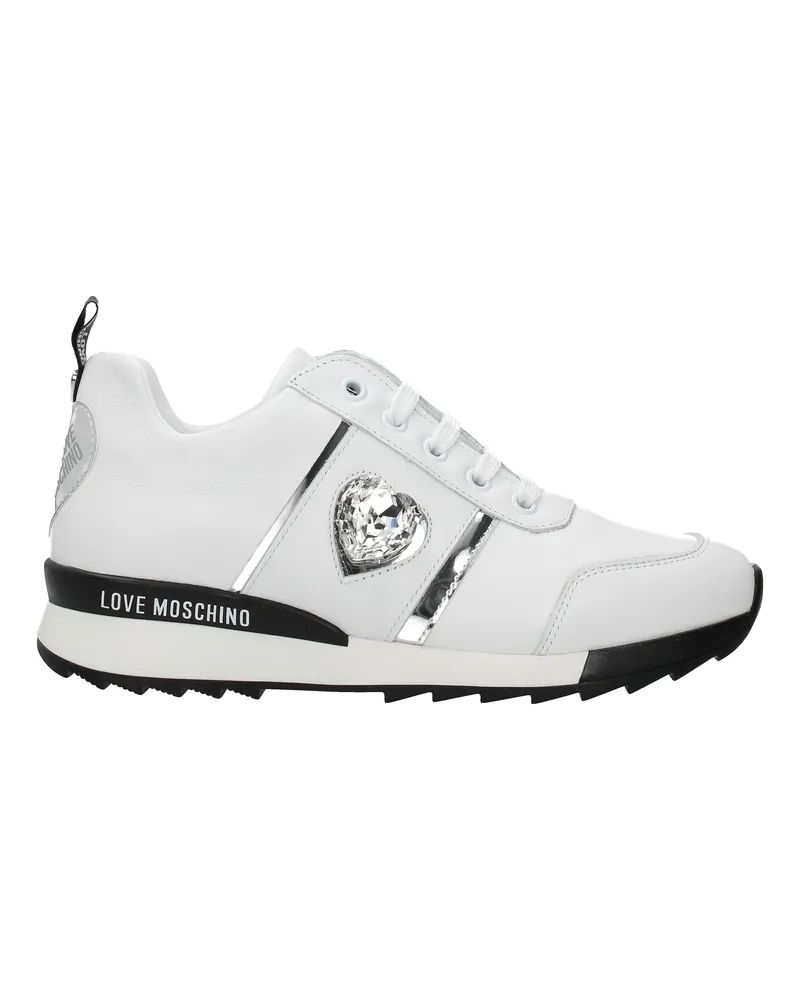Moschino Damens Weiße Ledersneaker -