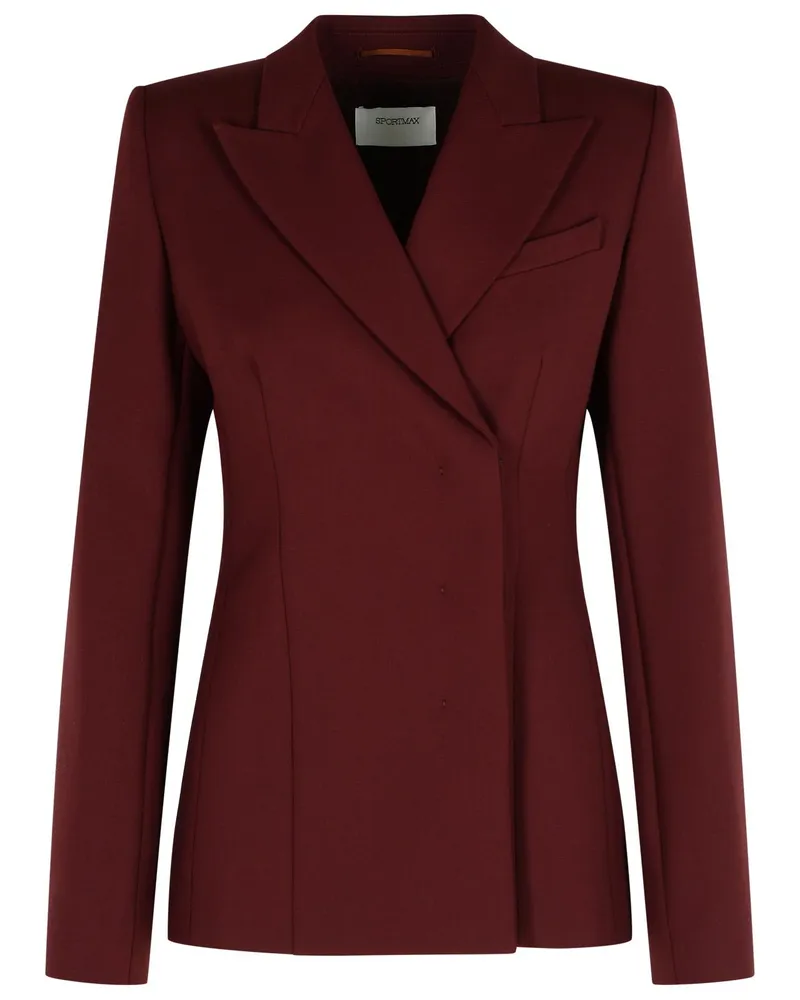 SPORTMAX Cocco' Burgunder Virgin Woll Blazer Bordeaux