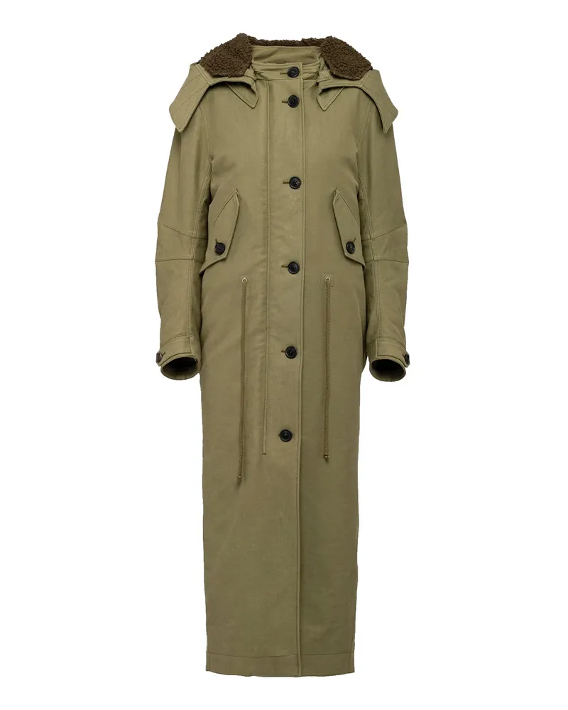 Prada Long Parka Mantel Grün