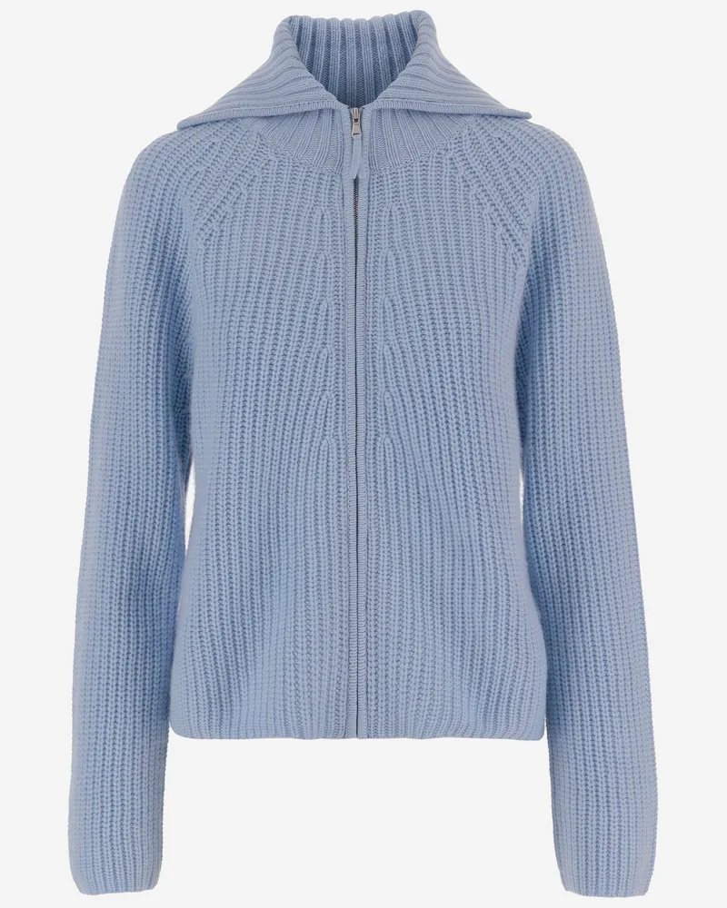 ALLUDE Lust auf Wolle und Kaschmir -Reißverschluss -Pullover Light