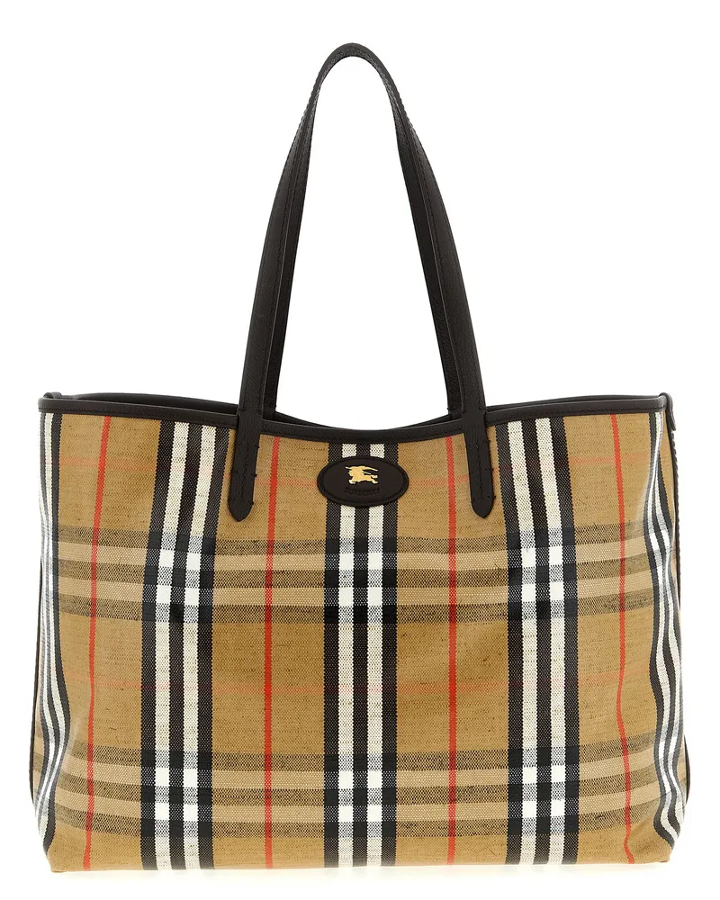 Burberry Mittlere „Highlands“-Einkaufstasche von Beige