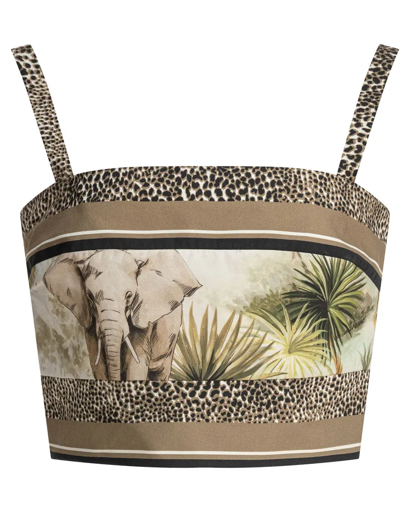 Elie Saab bedruckte Baumwolle Crop Top Foulard38 bedruckte Baumwolle Brown