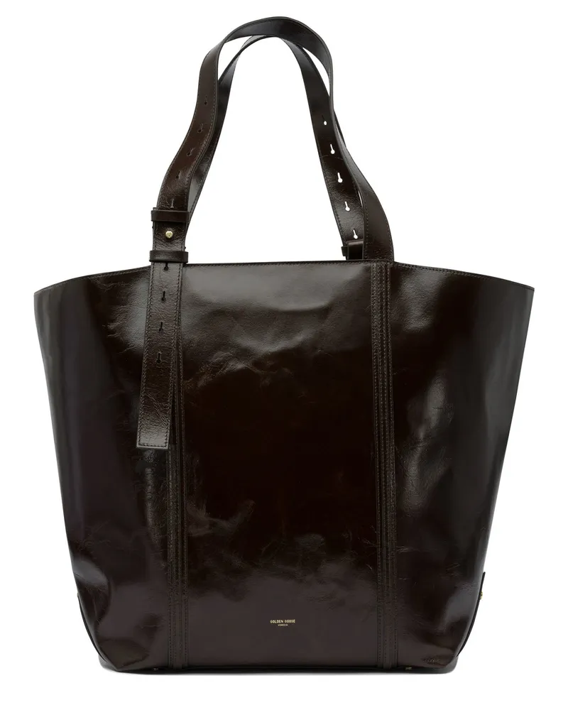 Golden Goose Schultertasche aus goldenem Gänseleder Brown