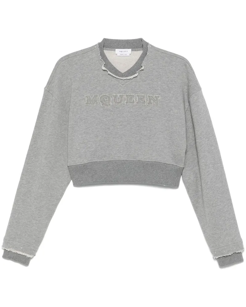 Alexander McQueen Alexander MC Queen Logo Baumwollkumpel Sweatshirt Grey
