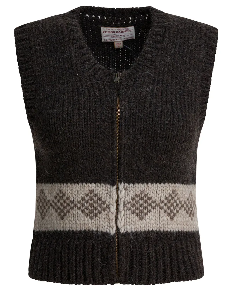Filson Wollweste mit Reißverschluss Brown