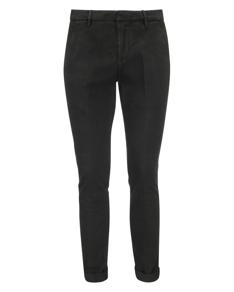 Dondup GAUBERT SLIM FIT GABARDINE HOSEER Schwarz