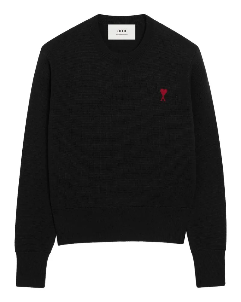 AMI Paris Ami de Coeur Wollpullover Black