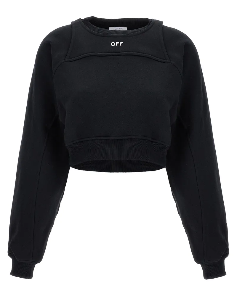 OFF-WHITE Logo Stickerei Sweatshirt Black