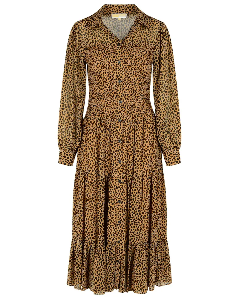 Michael Kors Leopardato' braunes Polyesterkleid Brown