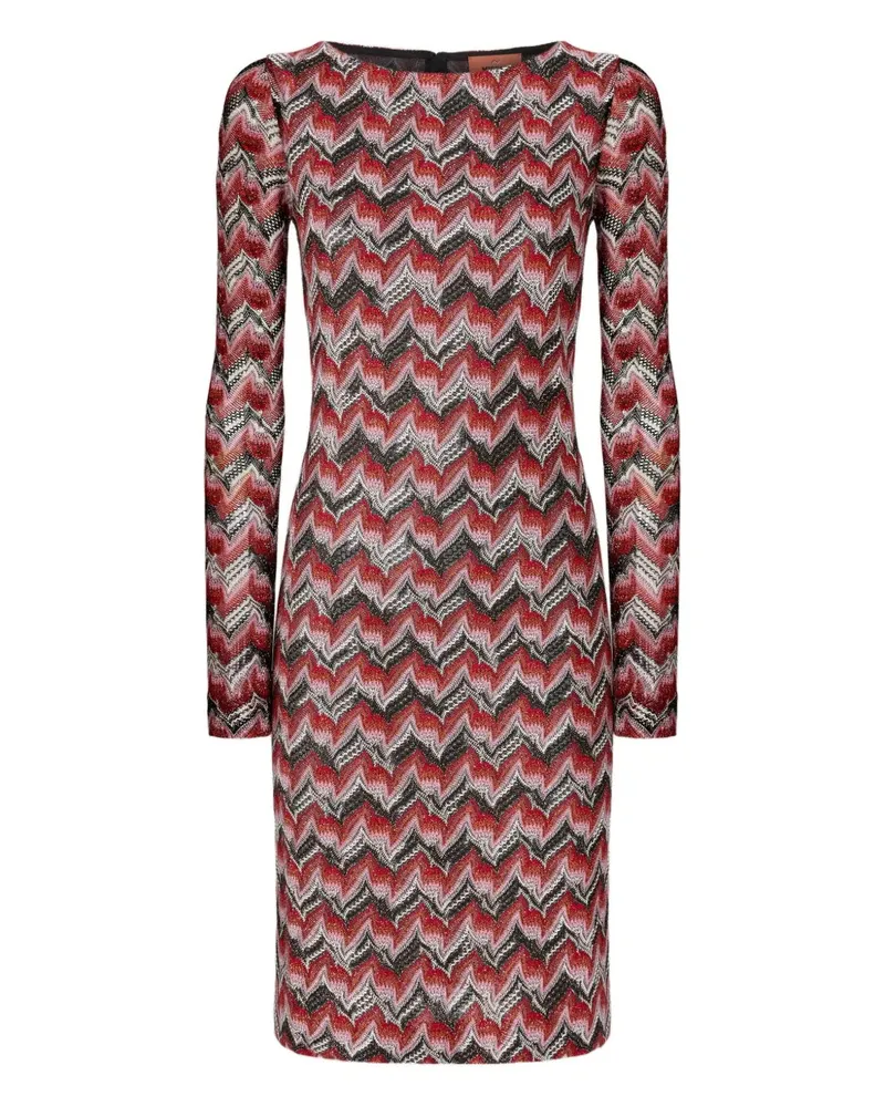 Missoni Midi Kleid mit Chevron -Muster Red