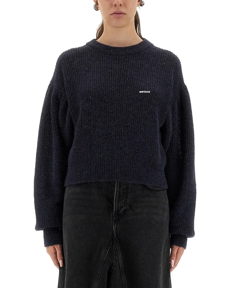 ROTATE Birger Christensen Dreh Birger Christensen Wool Puffpullover Blue
