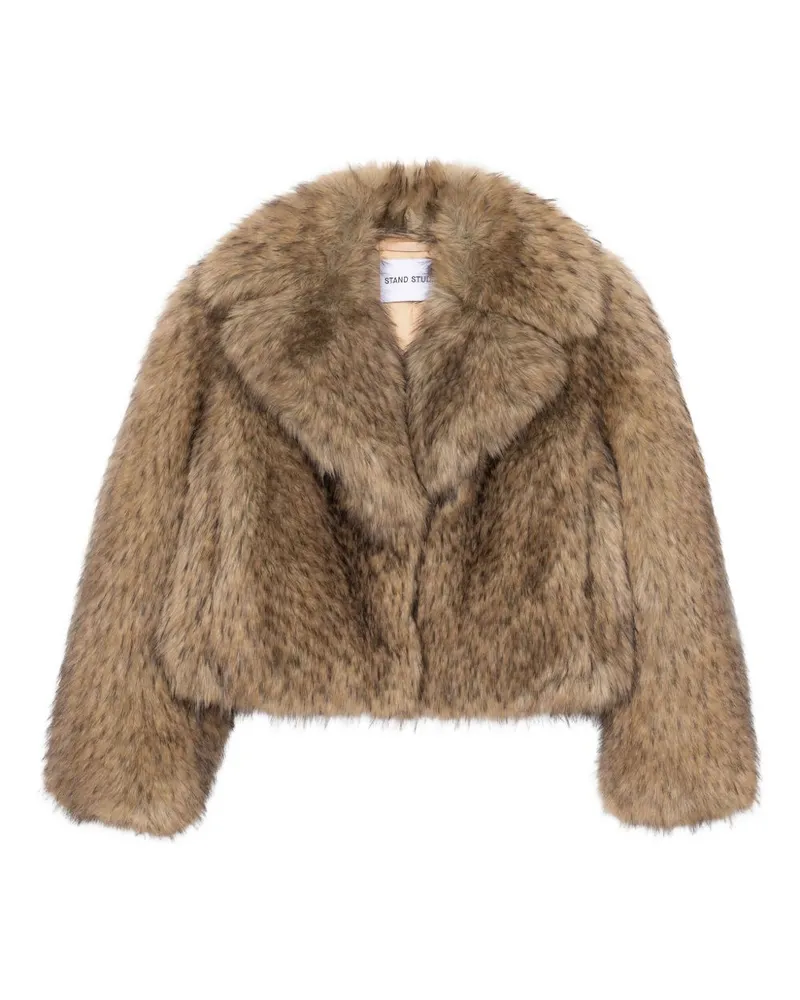 STAND Smara Kunstpelzjacke Marrone