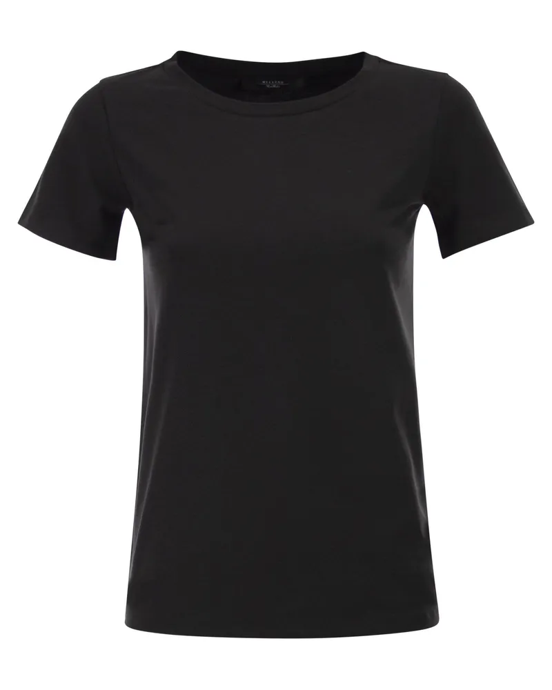 Weekend Max Mara Wkdmultib Basic T-Shirt aus Baumwolljersey Black
