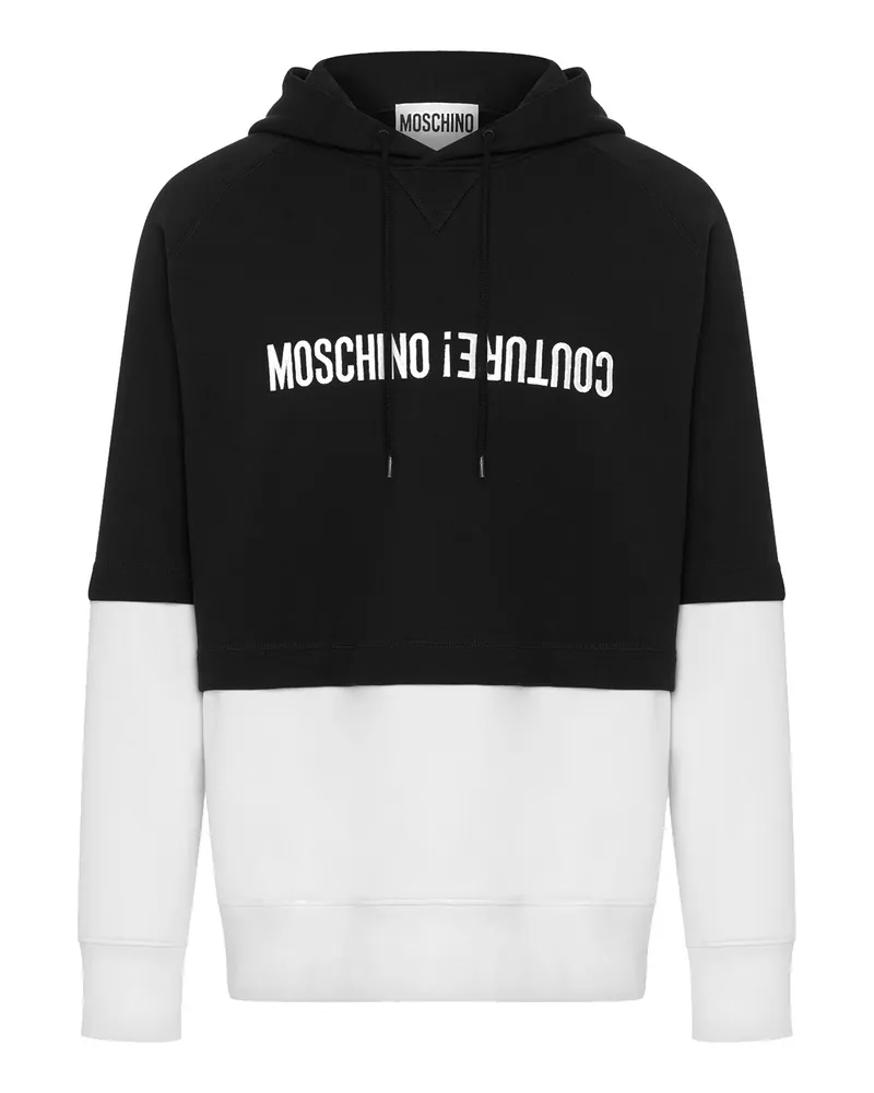 Moschino Cotton -Kapuzen -Sweatshirt Black