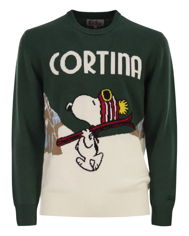 MC2 Saint Barth Heron Crew Neck -Pullover mit Stickerei auf der Vorderseite Green