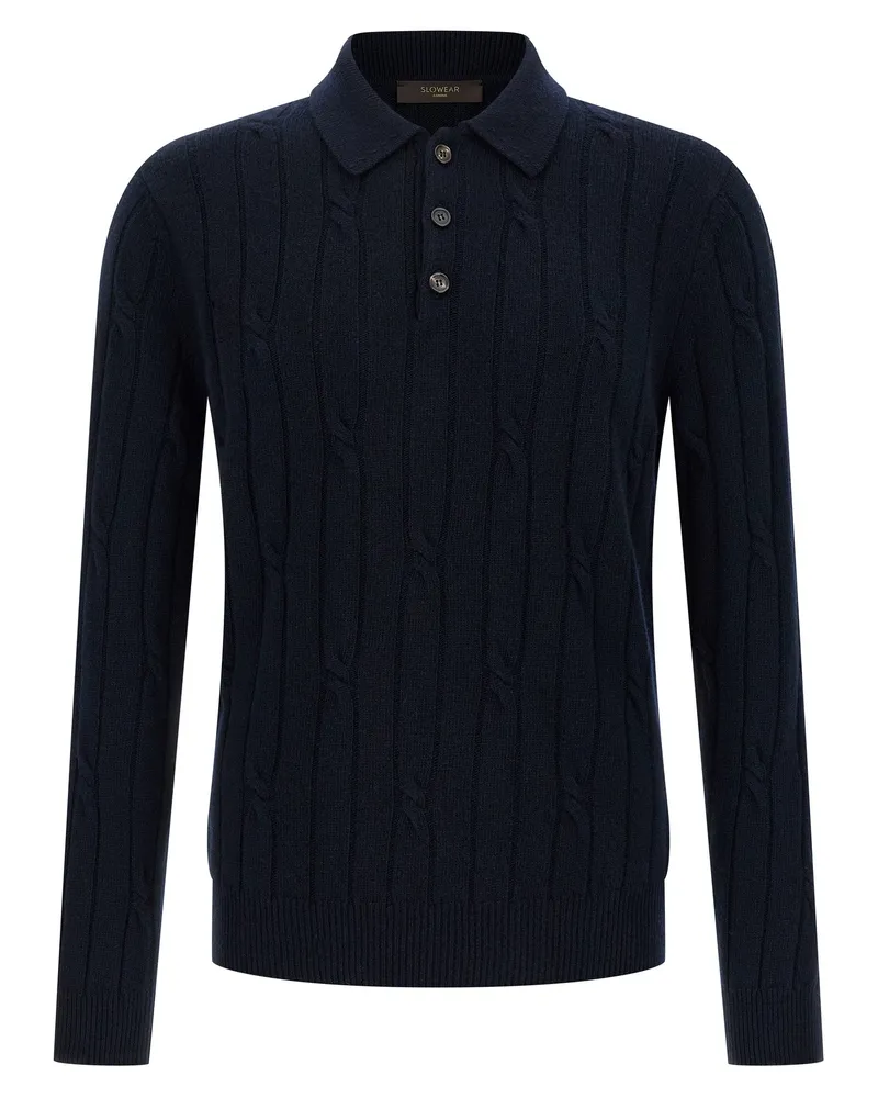 Zanone Cashmere Polo Shirt Blue