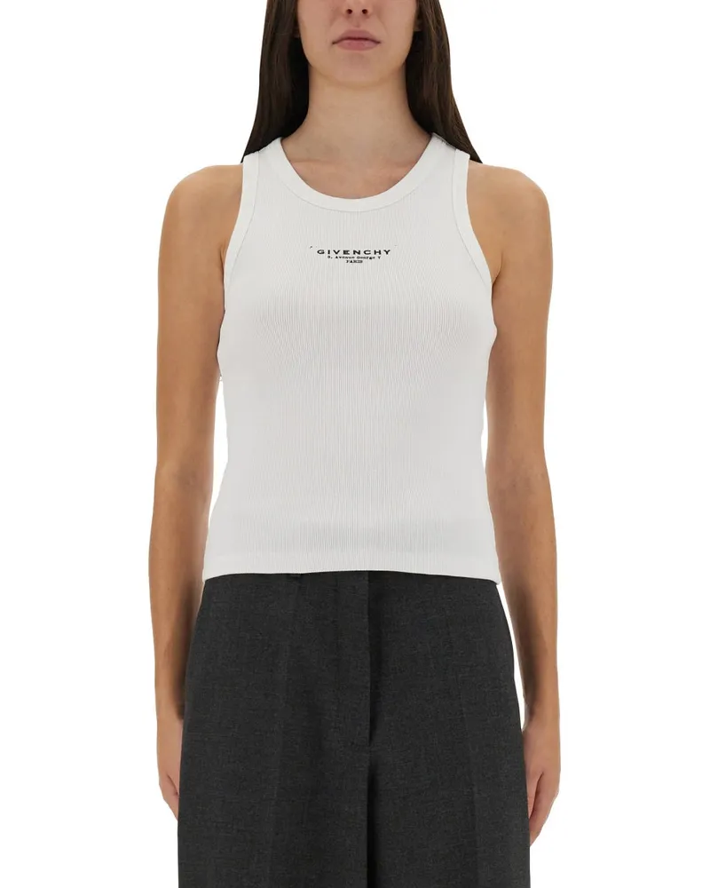 Givenchy schlankes Tanktop mit Logodruck White