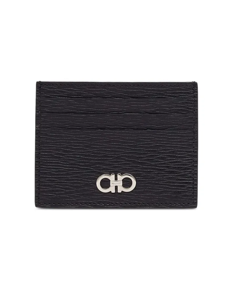 Ferragamo Gancini Lederkartenkoffer Black