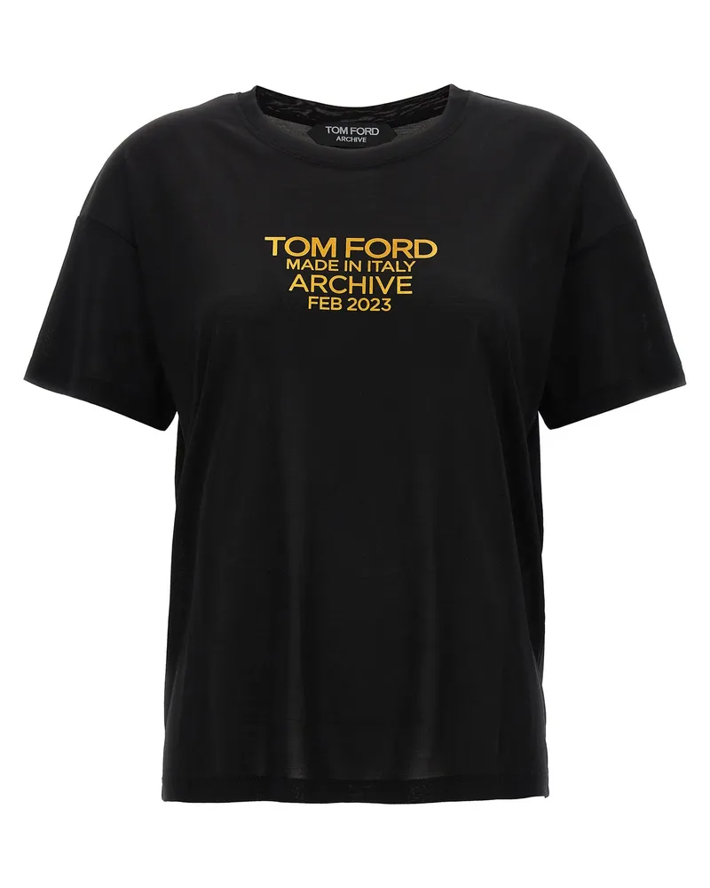 Tom Ford Logo Print T -Shirt Black