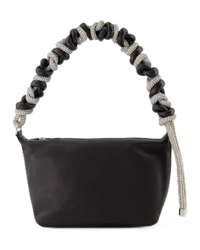 KARA Kristallphone -Kabel Hobo -Tasche  schwarzes Leder Schwarz