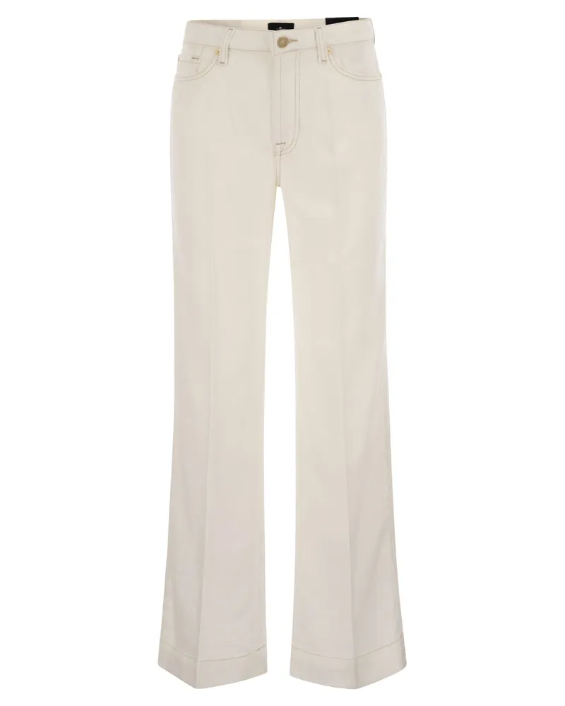 7 for all mankind 7 Für alle Menschheit modernes Dojo maßgeschneidertes, mit hoher Taille ausgestellte Jeans White