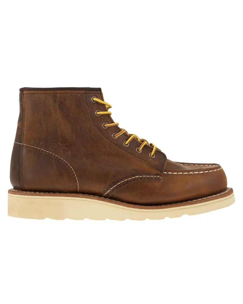 Red Wing Shoes Classic Moc Leder Schnürstiefel Brown