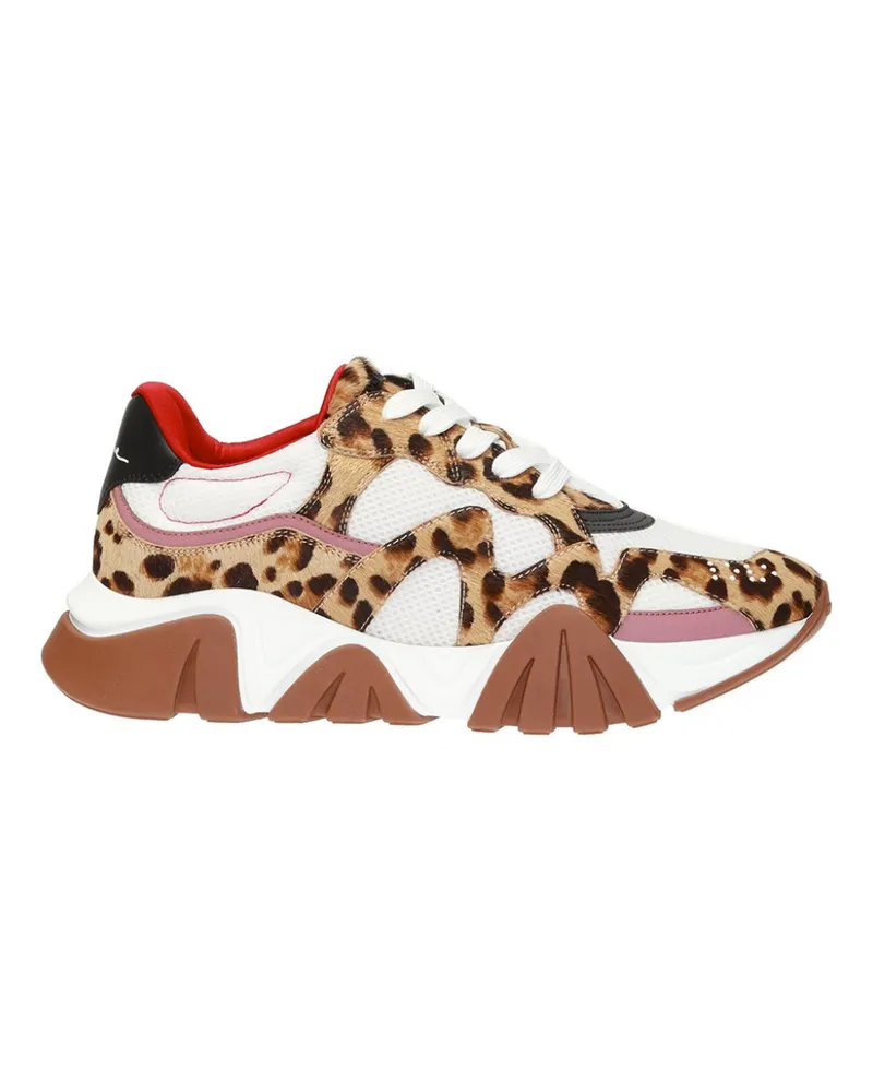 Versace Versace Squalo Leopard Sneakers Beige