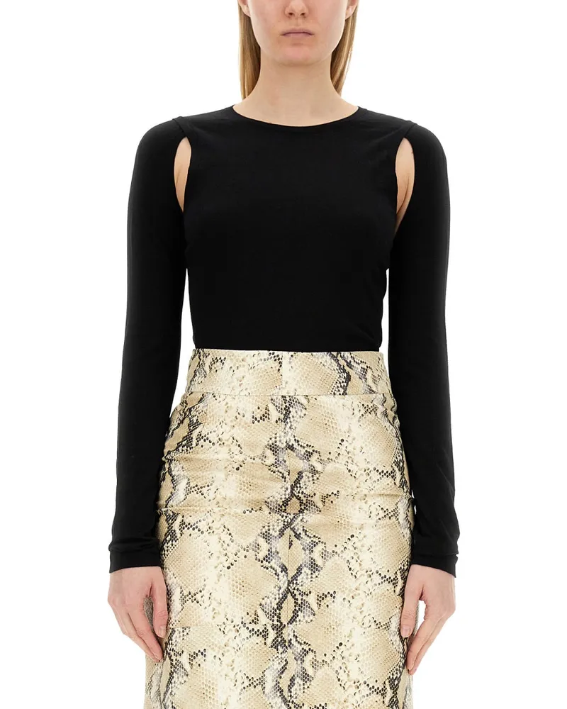 Helmut Lang Top ausgeschnitten Black